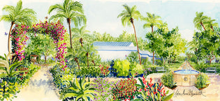  Lydia Marie Elizabeth watercolor of The Hanley Foundation Campus in Palm Beach, Florida
