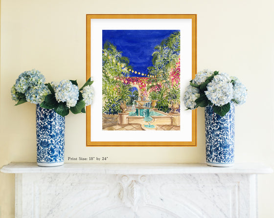 Print of "The Breakers' Palm Courtyard"