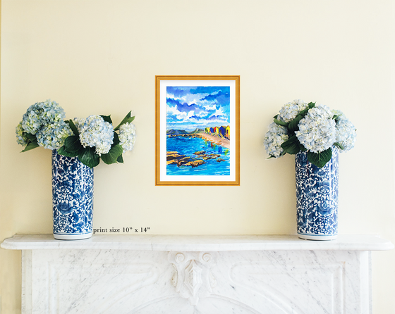 Print of "Saint James Beach at Cape Town"
