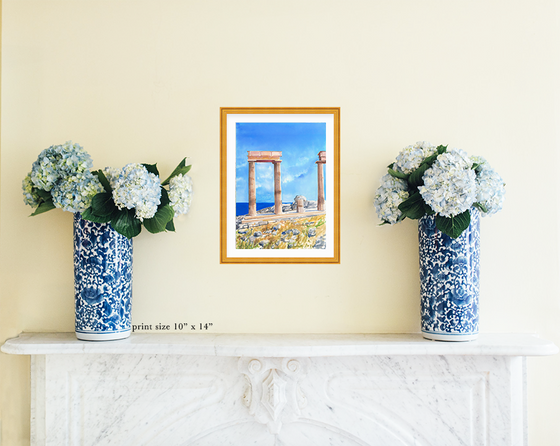 Print of "The Ruins in Rhodes"