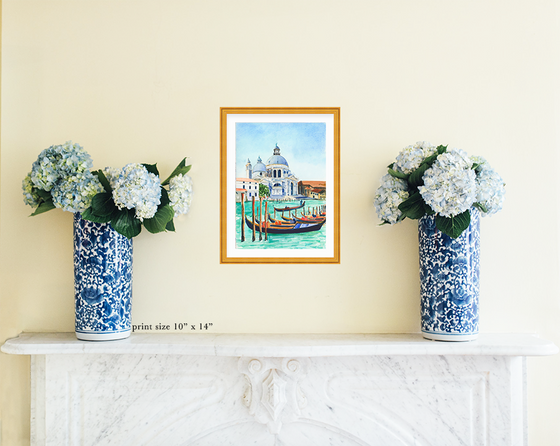 Print of "Boats in Venice"