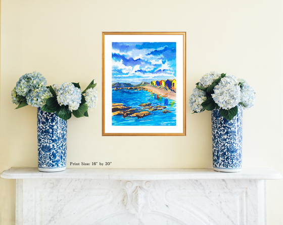 Print of "Saint James Beach at Cape Town"