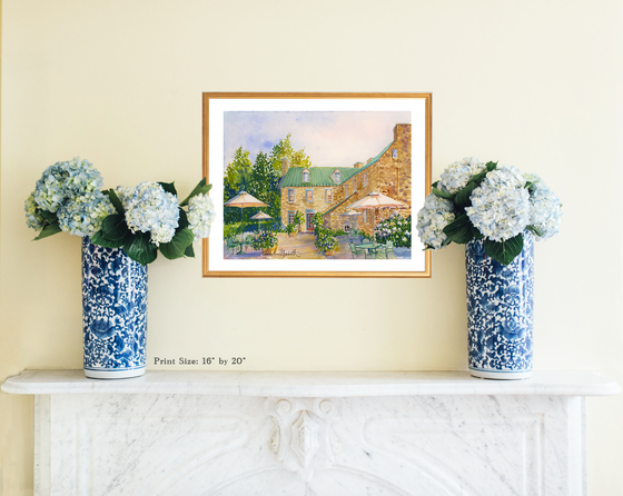Print of "Cocktails on the Patio – Red Fox Inn"