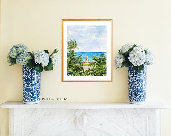 Print of "Palm View of the Clocktower"