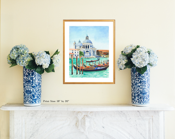 Print of "Boats in Venice"