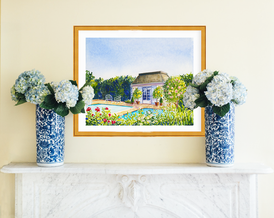 Print of "Bunny Poolside – Oak Spring"