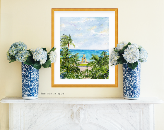 Print of "Palm View of the Clocktower"