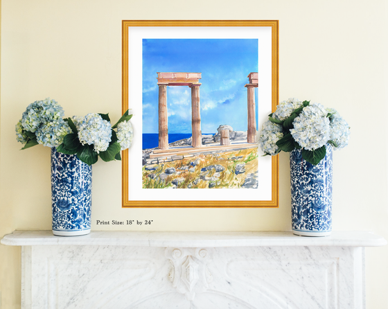 Print of "The Ruins in Rhodes"