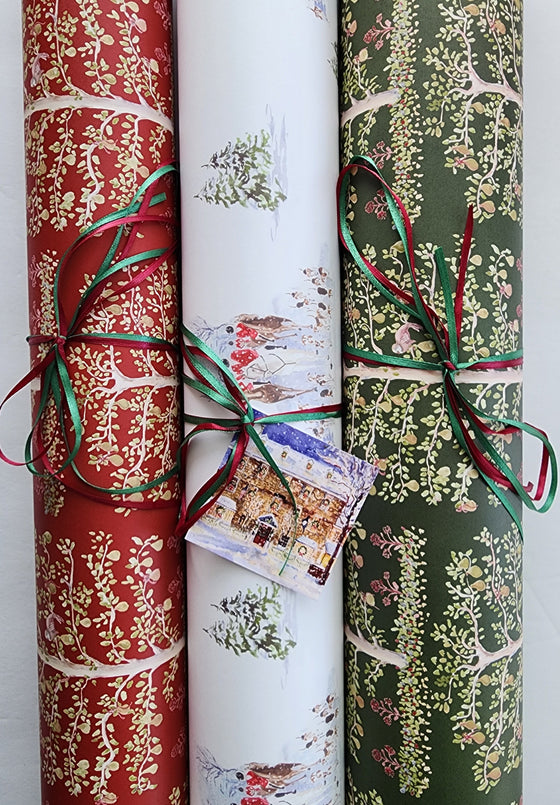 illustrated watercolor wrapping paper by artist 