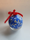 Cerulean Florals Hand Painted Glass Ornament