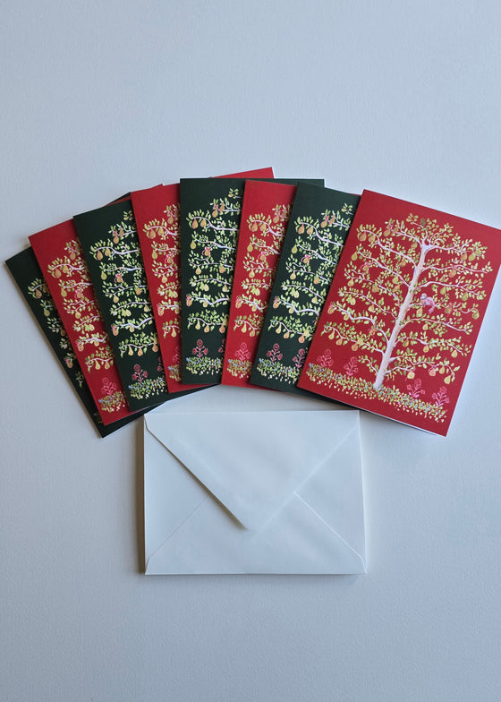 Partridge in a Pear Tree Christmas Cards (Red & Green)