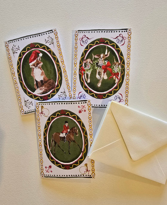 Hunt Country Characters Christmas Card Set