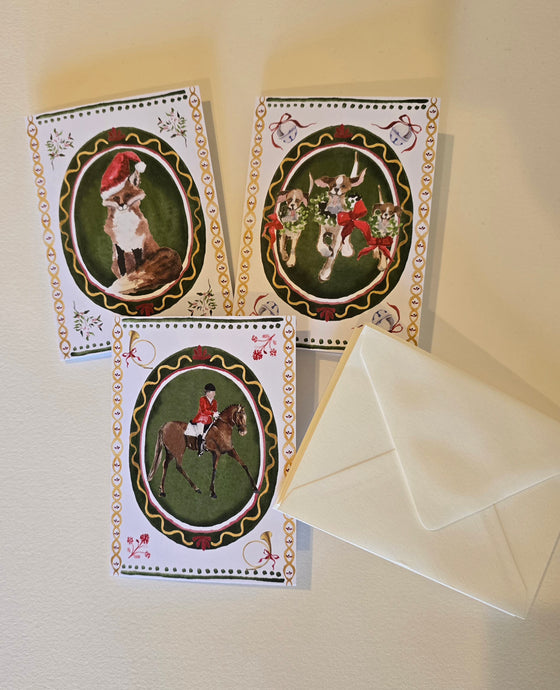 Hunt Country Characters Christmas Card Set