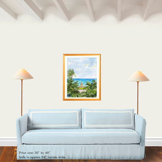 Print of "Palm View of the Clocktower"