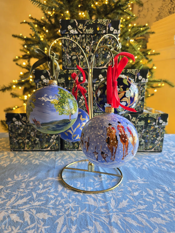 The Rider in the Rolling Hills Hand Painted Ornament