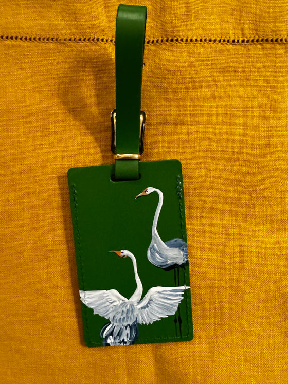 White Heron Luggage Tag