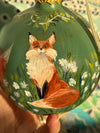 Fox Portrait Hand Painted Ornament