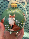 Fox Portrait Hand Painted Ornament