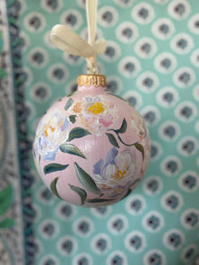  White Peony Hand Painted Ornament