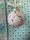 White Peony Hand Painted Ornament