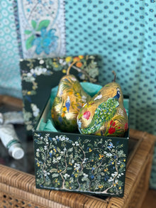  Hand Painted Tropical Pear Baubbles (Set of 2)