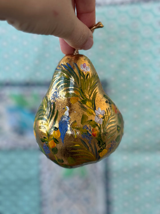 Hand Painted Tropical Pear Baubbles (Set of 2)