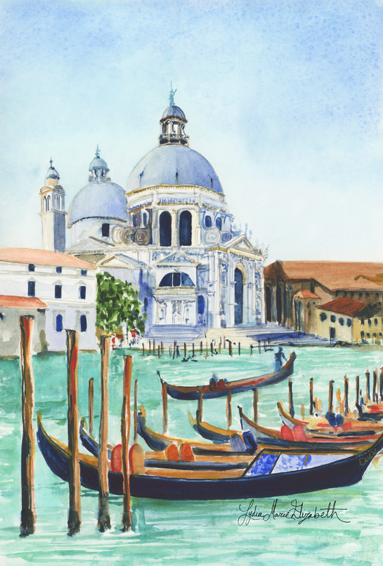 Print of "Boats in Venice"