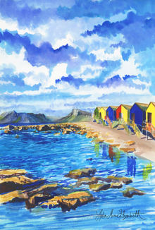  Print of "Saint James Beach at Cape Town"