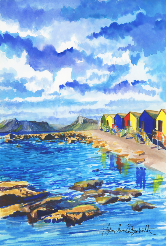 Print of "Saint James Beach at Cape Town"