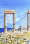 Print of "The Ruins in Rhodes"