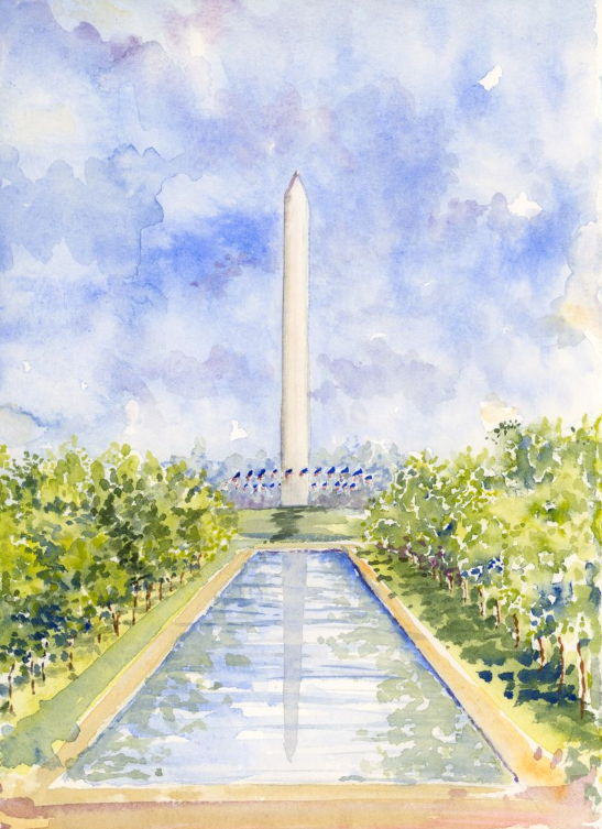 Reflecting Pool II Summer Skies ORIGINAL