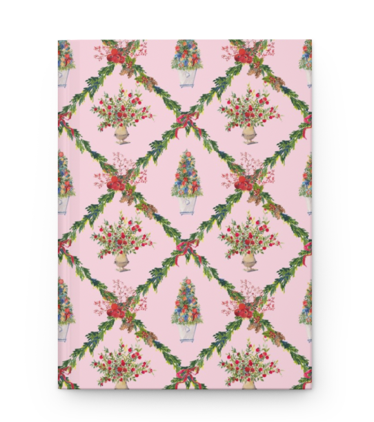 Topiaries in Pink Hard Cover Journal