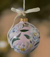 White Peony Hand Painted Ornament