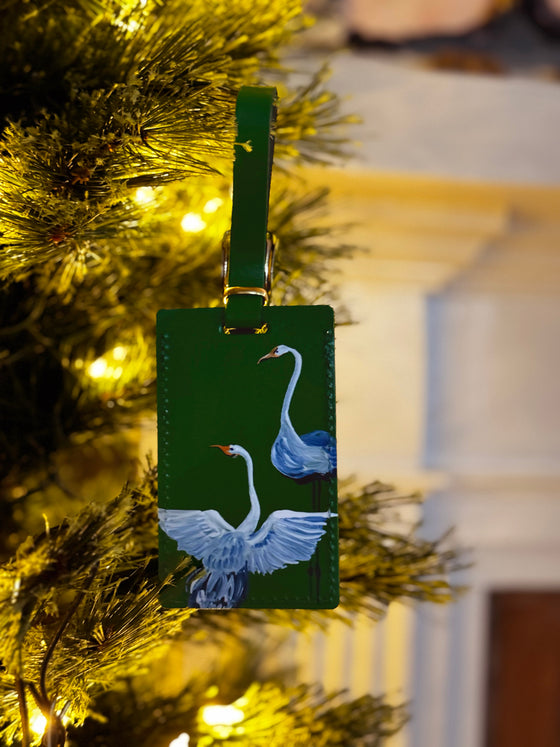White Heron Luggage Tag