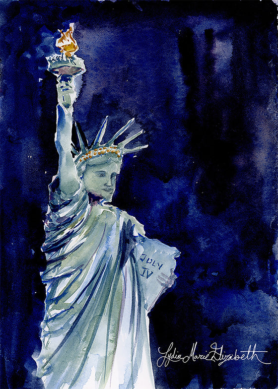 Print of "Lady Liberty by Night"