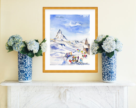 Print of "Ski Break at the Matterhorn"