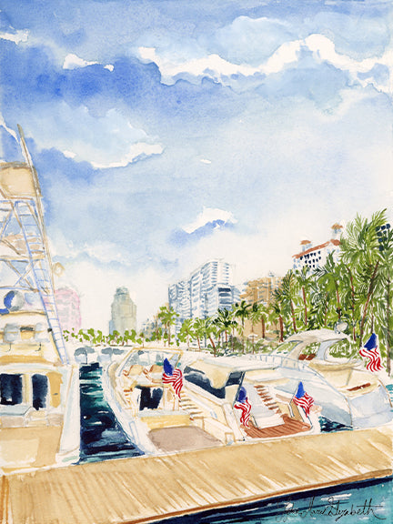 Print of "The Palm Beach International Boat Show"