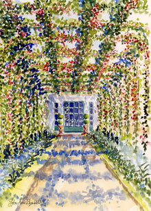  Lydia Marie Elizabeth watercolor scene of Oak Spring Garden Foundation Upperville Virginia