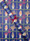 Topiary Trellis on Navy Wrapping Paper