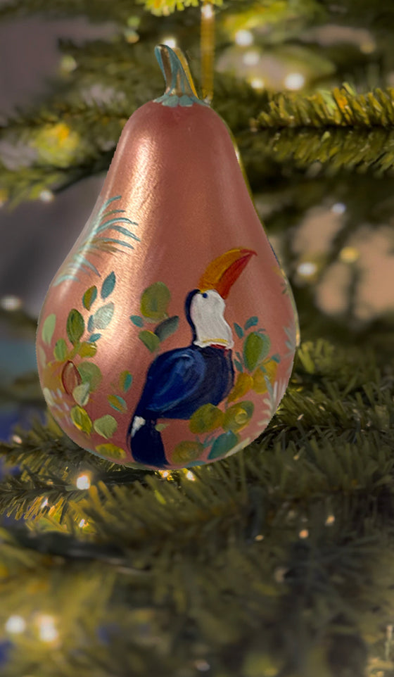Two Toucans Hand Painted Ceramic Ornament