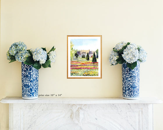 Print of Cutting Garden at Chenonceau