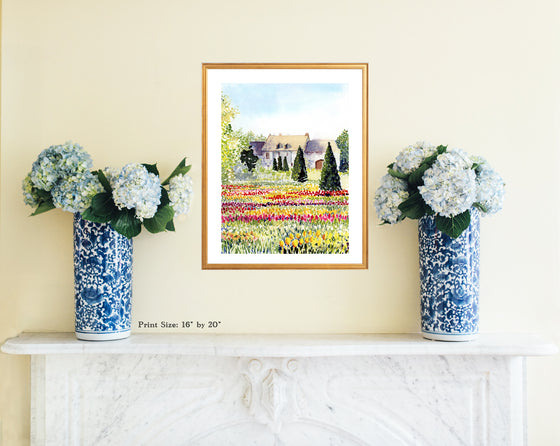 Print of Cutting Garden at Chenonceau