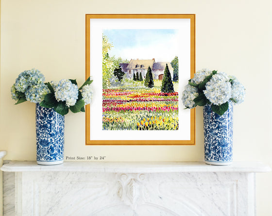 Print of Cutting Garden at Chenonceau