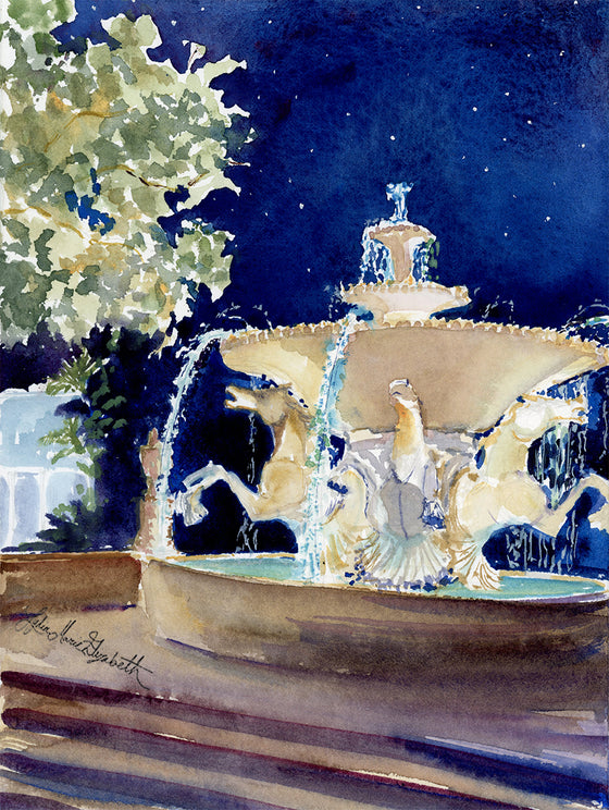 Print of "Palm Beach Memorial Fountain"