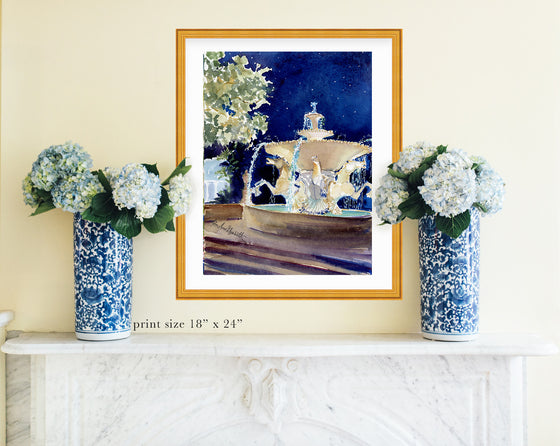 Print of "Palm Beach Memorial Fountain"