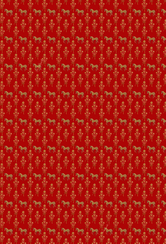 Unicorn & Block Print Red